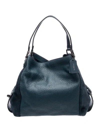 Pre-owned Coach Leather Shoulder Bag In Blue