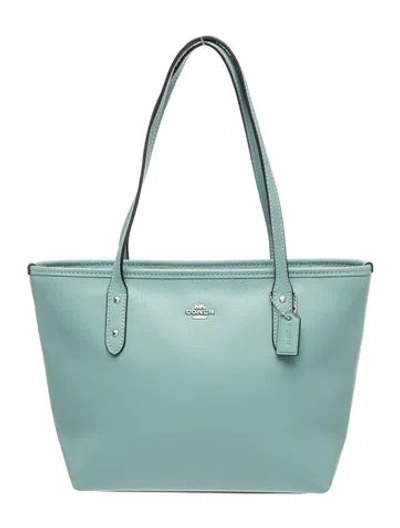 Pre-owned Coach Leather Shoulder Bag In Blue