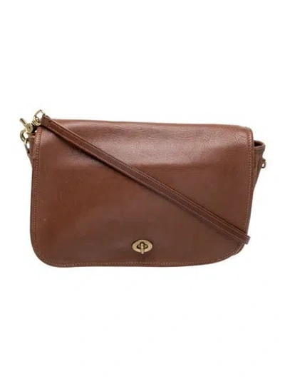 Pre-owned Coach Leather Shoulder Bag In Brown