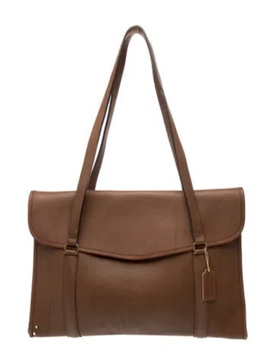 Pre-owned Coach Leather Shoulder Bag In Brown