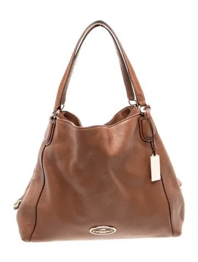 Pre-owned Coach Leather Shoulder Bag In Brown