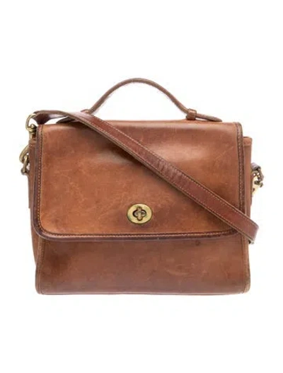 Pre-owned Coach Leather Shoulder Bag In Brown