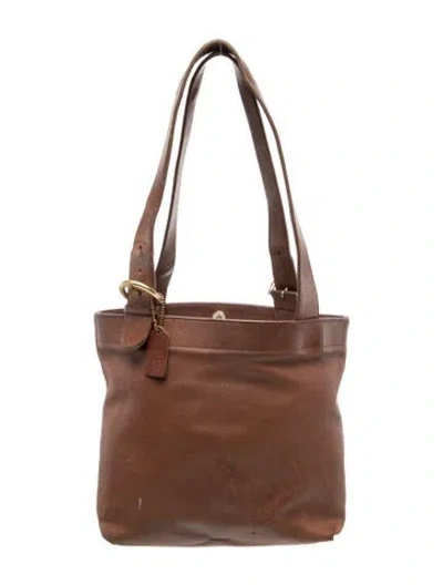 Pre-owned Coach Leather Shoulder Bag In Brown