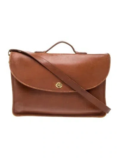 Pre-owned Coach Leather Shoulder Bag In Brown