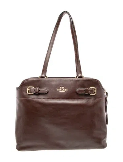 Pre-owned Coach Leather Shoulder Bag In Brown