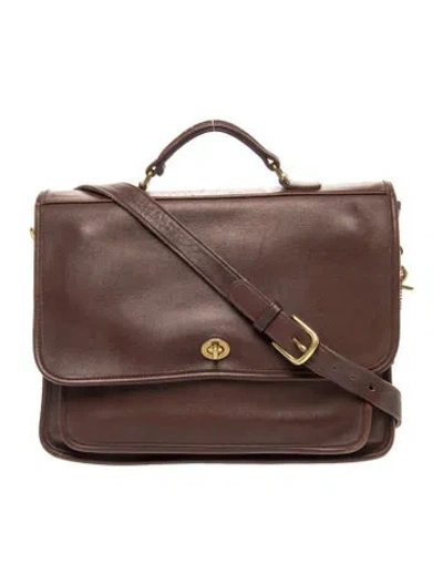 Pre-owned Coach Leather Shoulder Bag In Brown