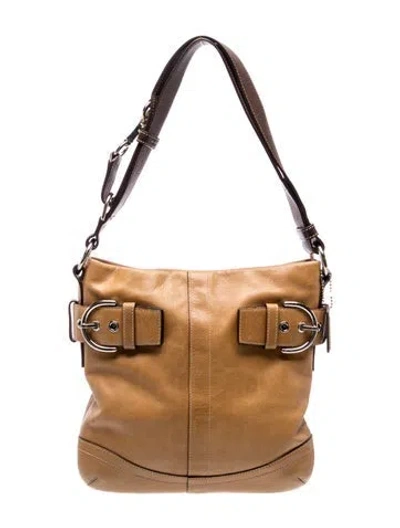 Pre-owned Coach Leather Shoulder Bag In Brown