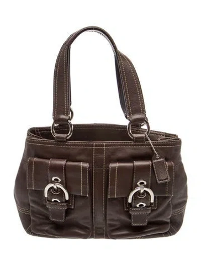 Pre-owned Coach Leather Shoulder Bag In Brown