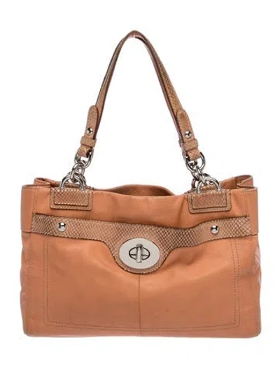 Pre-owned Coach Leather Shoulder Bag In Brown
