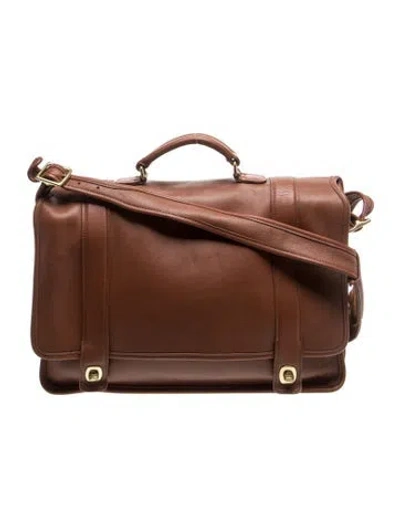 Pre-owned Coach Leather Shoulder Bag In Brown