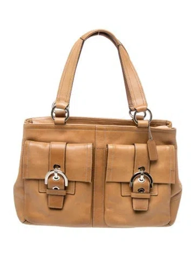 Pre-owned Coach Leather Shoulder Bag In Brown