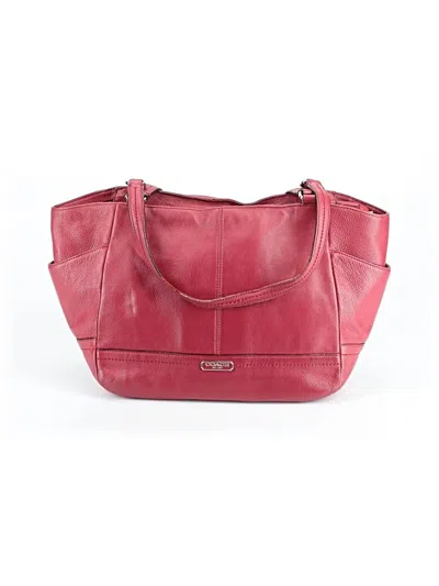 Pre-owned Coach Leather Shoulder Bag In Burgundy