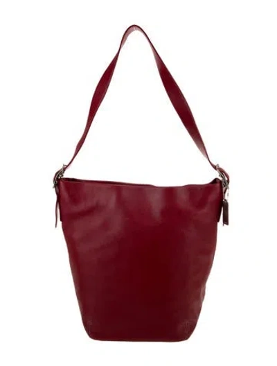 Pre-owned Coach Leather Shoulder Bag In Burgundy