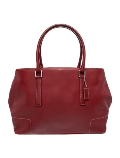 Pre-owned Coach Leather Shoulder Bag In Burgundy