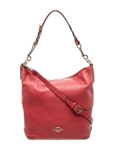 Pre-owned Coach Leather Shoulder Bag In Burgundy