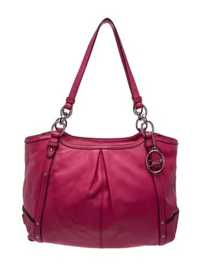 Pre-owned Coach Leather Shoulder Bag In Burgundy