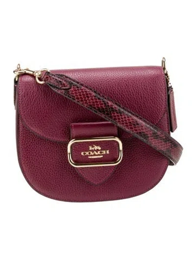 Pre-owned Coach Leather Shoulder Bag In Burgundy