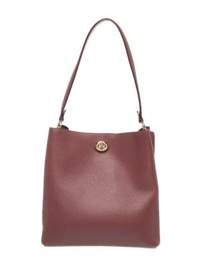 Pre-owned Coach Leather Shoulder Bag In Burgundy