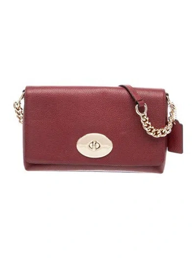 Pre-owned Coach Leather Shoulder Bag In Burgundy