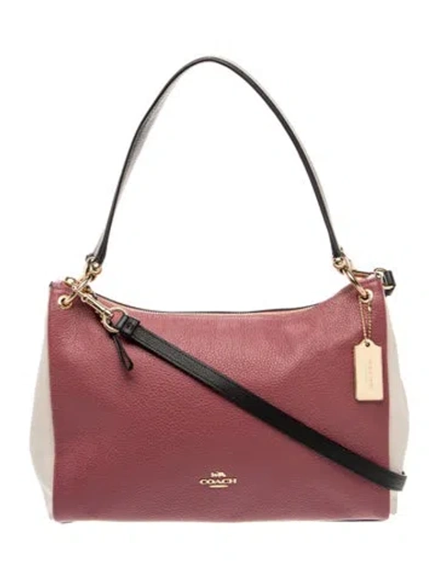 Pre-owned Coach Leather Shoulder Bag In Burgundy