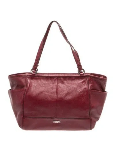 Pre-owned Coach Leather Shoulder Bag In Burgundy