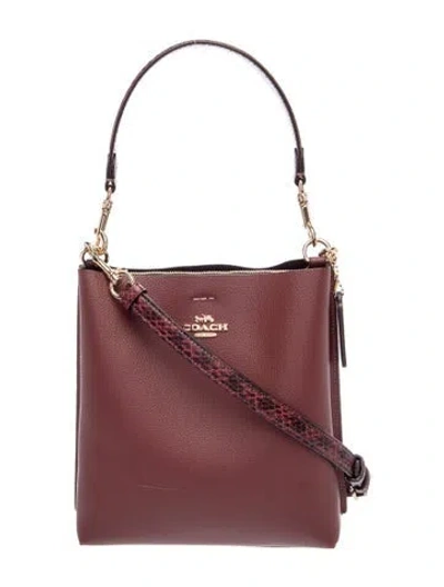 Pre-owned Coach Leather Shoulder Bag In Burgundy