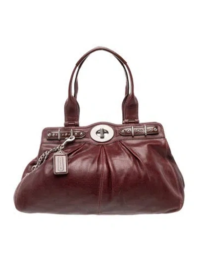 Pre-owned Coach Leather Shoulder Bag In Burgundy