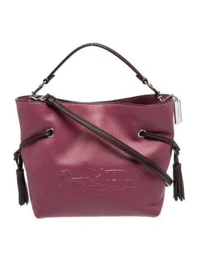 Pre-owned Coach Leather Shoulder Bag In Burgundy