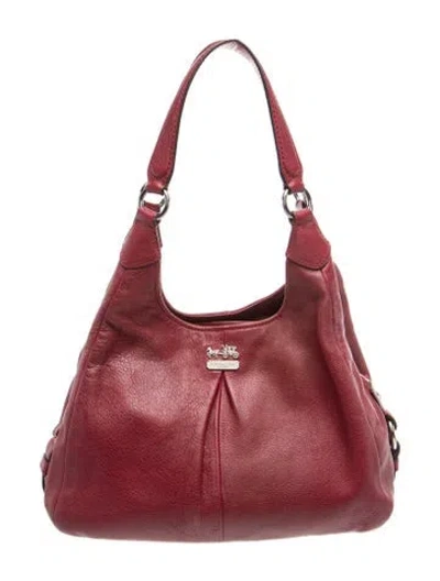Pre-owned Coach Leather Shoulder Bag In Burgundy