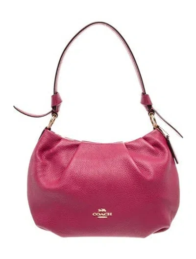 Pre-owned Coach Leather Shoulder Bag In Burgundy