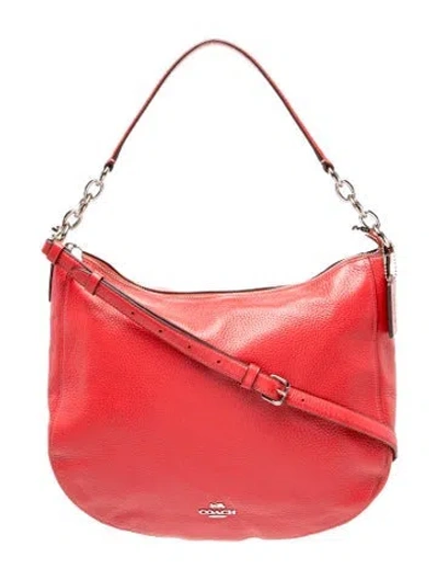 Pre-owned Coach Leather Shoulder Bag In Burgundy