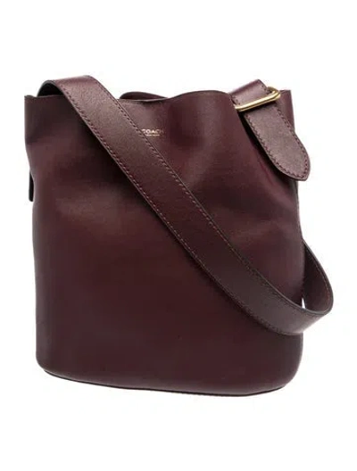Pre-owned Coach Leather Shoulder Bag In Burgundy