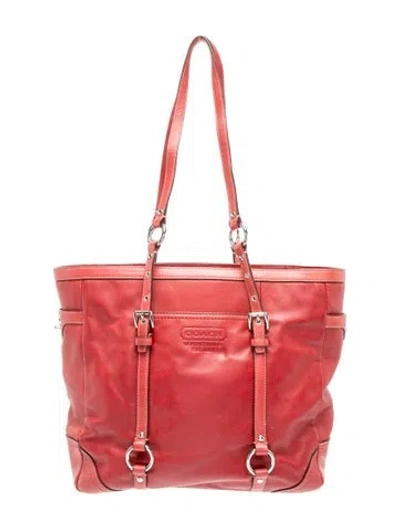 Pre-owned Coach Leather Shoulder Bag In Burgundy