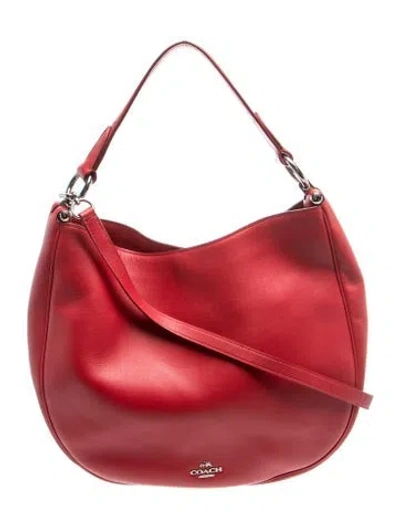Pre-owned Coach Leather Shoulder Bag In Burgundy