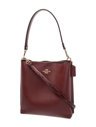 Pre-owned Coach Leather Shoulder Bag In Burgundy