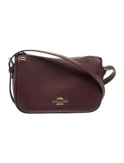 Pre-owned Coach Leather Shoulder Bag In Burgundy