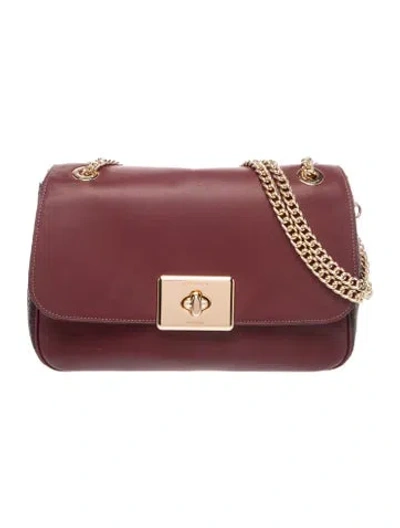Pre-owned Coach Leather Shoulder Bag In Burgundy