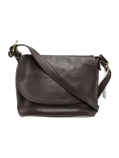 Pre-owned Coach Leather Shoulder Bag In Gray