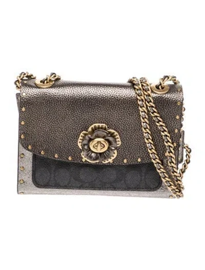 Pre-owned Coach Leather Shoulder Bag In Gray