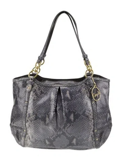 Pre-owned Coach Leather Shoulder Bag In Gray