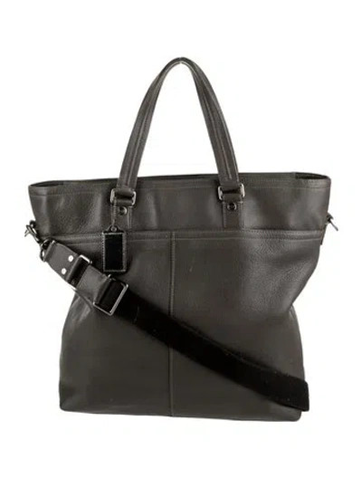 Pre-owned Coach Leather Shoulder Bag In Gray