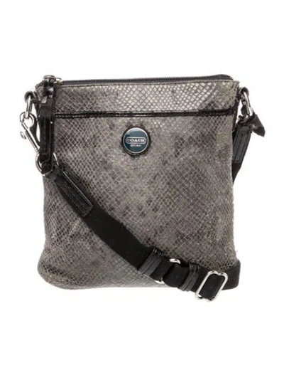 Pre-owned Coach Leather Shoulder Bag In Gray