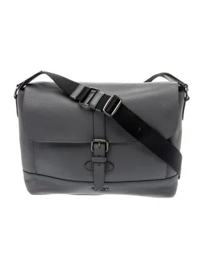 Pre-owned Coach Leather Shoulder Bag In Gray