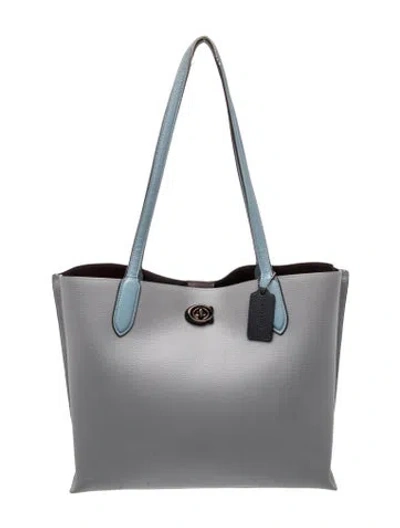 Pre-owned Coach Leather Shoulder Bag In Gray