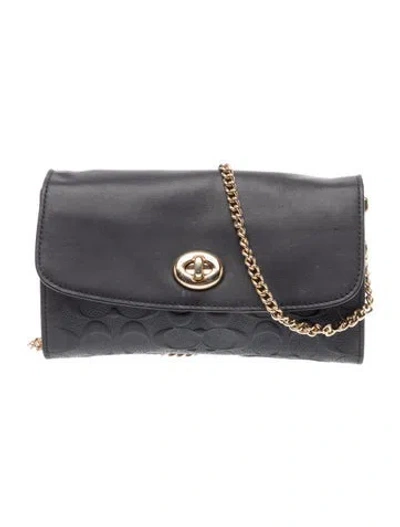 Pre-owned Coach Leather Shoulder Bag In Gray