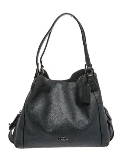Pre-owned Coach Leather Shoulder Bag In Gray