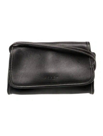 Pre-owned Coach Leather Shoulder Bag In Gray