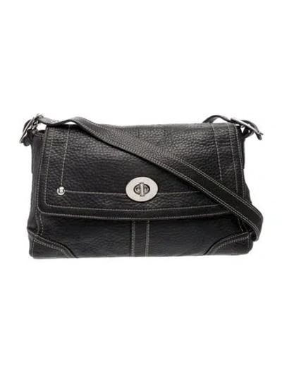 Pre-owned Coach Leather Shoulder Bag In Gray