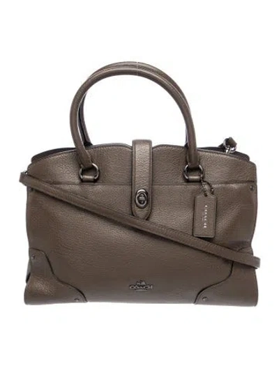 Pre-owned Coach Leather Shoulder Bag In Gray