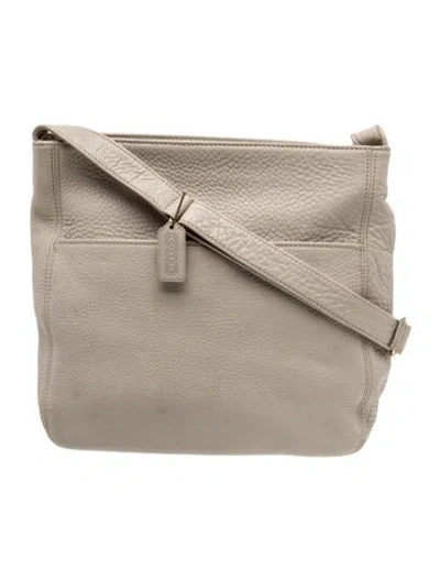 Pre-owned Coach Leather Shoulder Bag In Gray